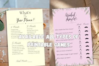 design party game and all types of worksheets