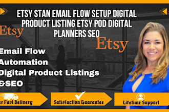 etsy stan email flow setup digital product listing etsy pod digital planners seo