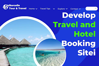 design travel tour hotel booking wordpress website or landing page