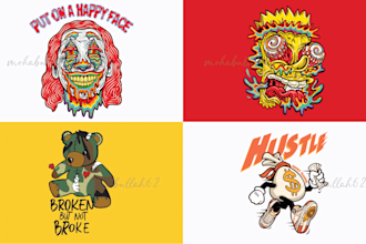 do redesign, reillustration, redraw your logo, t shirt and image