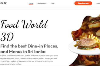 create a stunning restaurant website with 3d menu and models