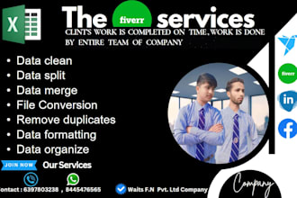 format, arrange, clean, split and merge your excel, CSV data