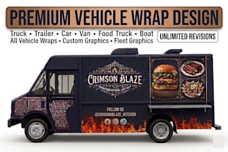 design food truck, food cart wrap, food stall, food van, food trailer wrap
