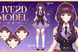 draw high quality anime live2d vtuber model anime character design ready to rig