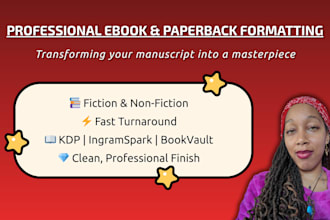 turn your manuscript into a professional ebook and paperback