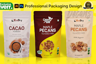 do organic pouch label and standup food packaging design
