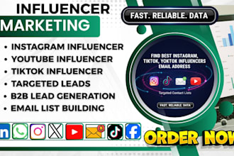 find best instagram tiktok youtube influencers email address podcast list