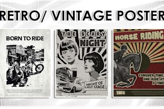 design vintage retro style music festival, party, travel, event poster or flyer