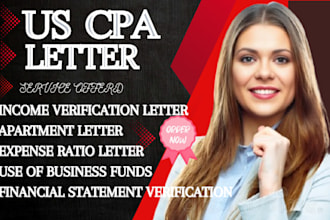 do US CPA letter, profit and loss, financial statement, mortgage letter, US CPA
