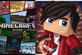 create custom roblox gfx, minecraft thumbnails and digital avatar illustrations