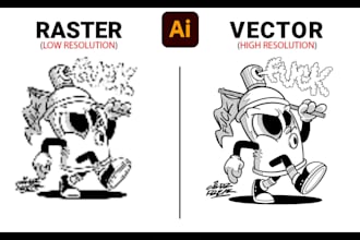 trace raster to vector alter rebuild revamp redraw recreate old existing logo