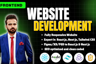 develop frontend website with react, next js, and tailwind