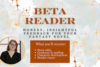 beta read your fantasy or romantasy