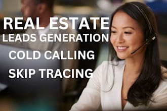 offer real estate cold calling, wholesale real estate leads and skip tracing