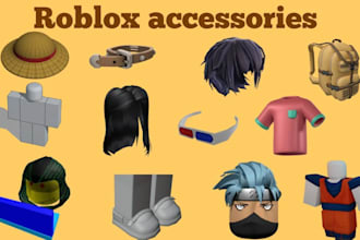 create custom 3d roblox accessories, roblox clothe, packback, hair, hat
