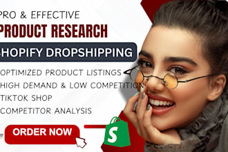do products research, listing for shopify ecommerce dropshipping, tiktok shops