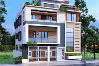 do 3d house exterior rendering, 3d interior modeling architecture by house plan
