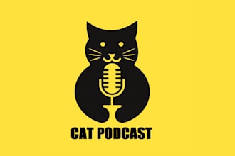 do podcast cover art and podcast logo design with cartoon and mascot design