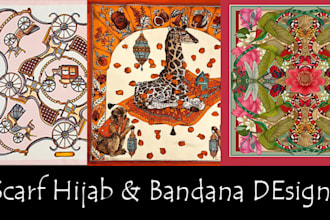 create scarf and bandana pattern designs for fabric print