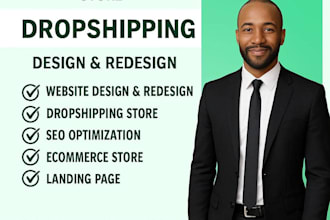 build shopify store design, shopify website design, shopify dropshipping store
