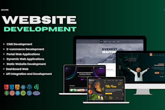 design and develop custom website, full stack, cms, wordpress ,dashboards, API