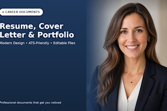 design a professional resume, cover letter, and portfolio
