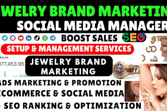 manage, promote jewelry brand shopify store SEO marketing ads, google ads, meta