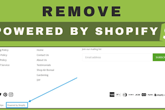 remove powered by shopify or wordpress from site