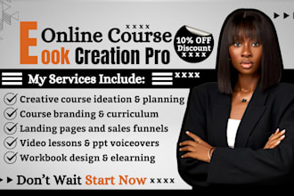 create ebook online course content, teachable course creation, workbook design