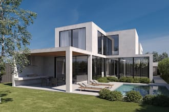 do 3d exterior architecture rendering for commercial building, residence, home