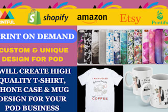 create high quality t shirt phone case mug design for your pod business