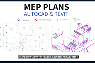 design mep plumbing,electrical, in autocad or revit
