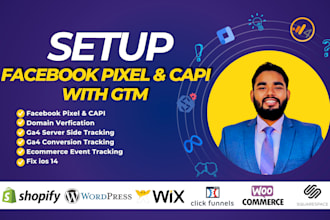 setup or fix meta facebook pixel, conversion API, GTM,ga4 ads, shopify tracking