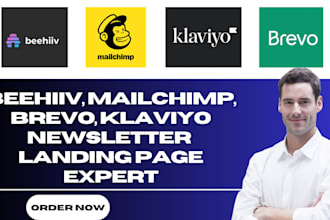 setup beehiiv mailchimp brevo newsletter template design beehive landing page