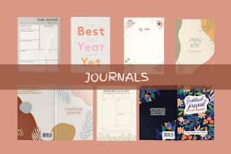 custom journal, printable journal design, journal cover, kdp journal and planner