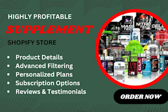 design private label shopify supplement vitamin store dropshipping store