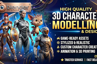 create custom 3d character models for games, animation, and 3d printing
