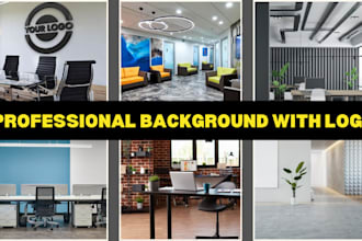 create google meet and zoom virtual background, zoom meeting and office mockup