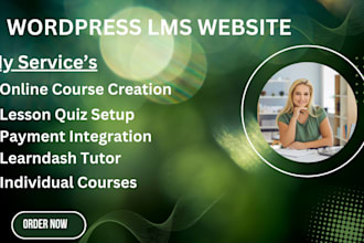 design elearning lms website, setup online course on learn dash, lms tutor