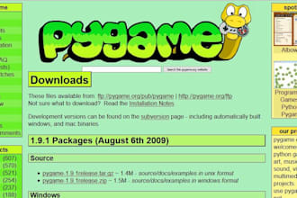 develop a python game with pygame