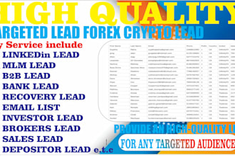generate converted real quality binance leads, live depositor leads, bank leads