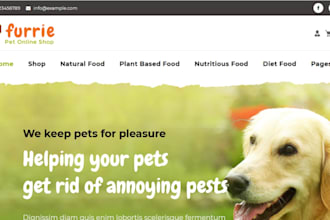 design shopify store, pet care shopify pet dropping store pet  shopify