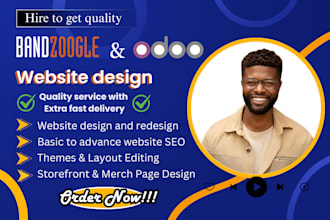 build a remarkable bandzoogle or odoo website design, redesign odoo website, SEO