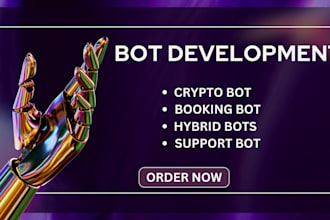 develop hybrid bots, voice chatbot, marketing chatbot, support chatbot, vfs bots