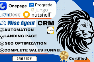 set up progreda jungo onepagecrm sierra, liondesk wise agent