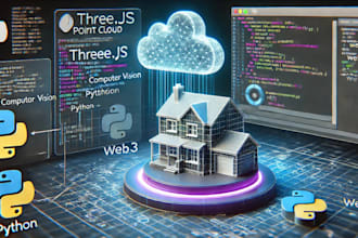 code,develop custom software, web app, web3 python,3d house point cloud 3d model