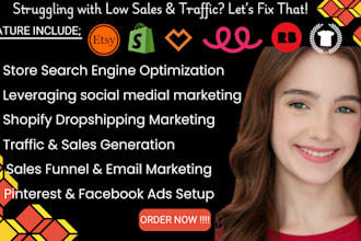 etsy store, redbubble teespring promotion, shopify marketing to boost sales