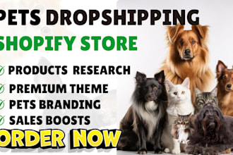 design shopify pet store pet care website pet dropshipping store pet products