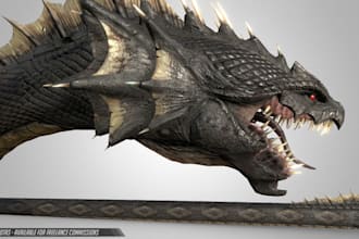 do 3d creature model 3d animal model monster dragon alien for game and animation
