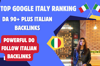 build italian da90 dofollow SEO backlinks for google italy ranking